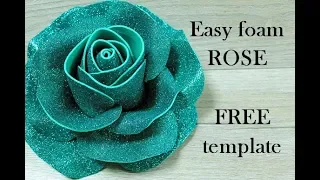 Foam flowers tutorial - DIY Glitter Foam sheet craft ideas - Foam roses - Goma eva