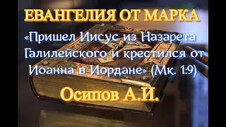 Осипов А.И. «Пришел Иисус из Назарета Галилейского и крестился от Иоанна в Иордане» (Мк. 1:9)