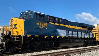 CSX M692-16 with CSXT 1869 C&O UNIT AS DPU passing Southeast Kingsport.