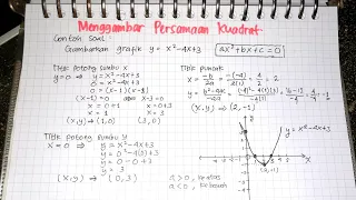 Menggambar Grafik Fungsi Persamaan Kuadrat | Matematika SMP SMA