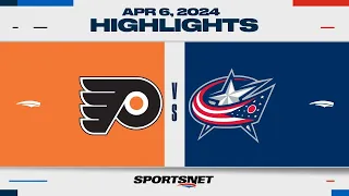 NHL Highlights | Flyers vs. Blue Jackets - April 6, 2024