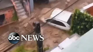 Dramatic footage shows moment Brazil mudslide begins