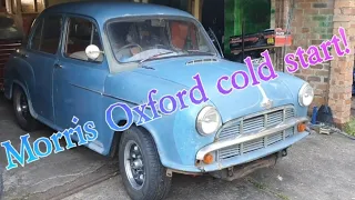 Morris Oxford Series II 1955 (Hindustan Ambassador Landmaster) cold start.