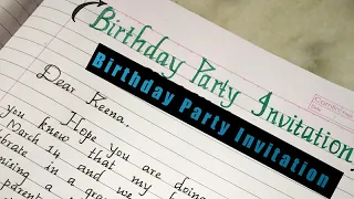 How to write a letter to invite your friend for Birthday Party../letter writing .//goodhandwriting