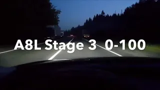 Разгон 0-100 Audi A8L Stage 3 top speed acceleration time