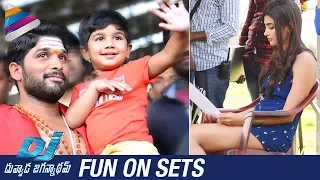 DJ Duvvada Jagannadham FUN ON SETS | Allu Arjun | Ayaan | Pooja Hegde | DSP | Telugu Filmnagar