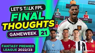 FPL DOUBLE GAMEWEEK 22 CONFIRMED | FINAL THOUGHTS GW21 | FANTASY PREMIER LEAGUE 2022/23 TIPS