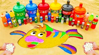 How to make Rainbow Cute Fish with Orbeez, Fanta, 7up, Monster, Coca Cola and Mentos & Popular Sodas