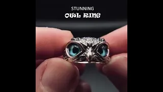 Attractive Silver Plated Luck Bringing Owl Ring
