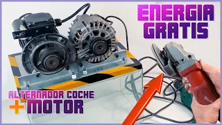 How to make a FREE ENERGY generator with a CAR ALTERNATOR⚡💡💡⚡