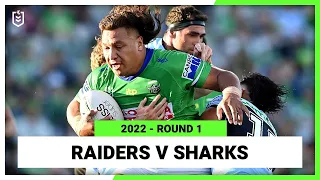 Canberra Raiders v Cronulla Sharks Round 1, 2022 | Full Match Replay | NRL