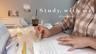 STUDY WITH ME｜1-Hour (25/5) pomodoro with a break｜no music, real sound