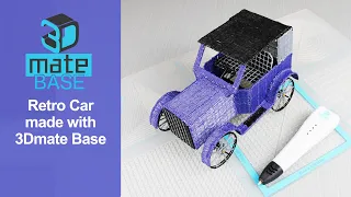 Retro Car made with 3Dmate BASE - 3D Pen Mat