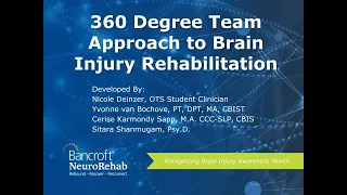 Webinar - 360 Degree Team Approach to Brain Injury Rehabilitation