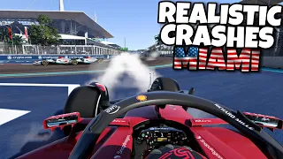 REALISTIC F1 CRASHES MIAMI GP!