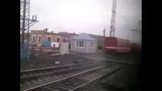 из окна поезда 088 Н.Новгород-Адлер отправление со станции Россошь. ЮВЖД