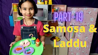 Cooking game in Hindi Part-19 | Samosa and Laddu preparation | #LearnWithPari