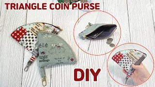 DIY TRIANGLE COIN PURSE/ Free Pattern/ Zipper pouch/ sewing tutorial [Tendersmile Handmade]