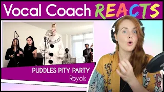 Vocal Coach reacts to Postmodern Jukebox Lorde Cover ft. Puddles Pity Party - Royals (Live)