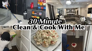 30 MINUTE CLEAN & COOK WITH ME| EXTREME CLEANING MOTIVATION