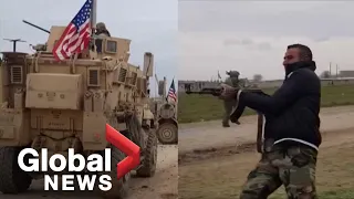 Video shows U.S. troops under fire at checkpoint in Syria during clash with locals