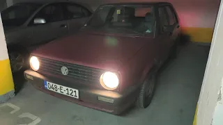 Volkswagen Golf 2 1.6 1990 factory Cold startup and short review