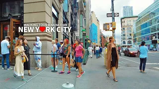 [4K] NEW YORK CITY - Manhattan Summer Walk, Houston Street, Broadway, Lafayette Street, 4th Avenue