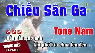 Karaoke Chiều Sân Ga Tone Nam Nhạc Sống | Trọng Hiếu