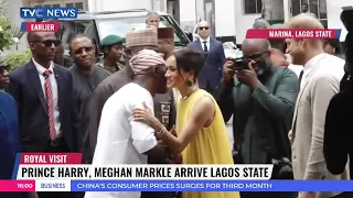 Royal Visit: Prince Harry, Meghan Markle Arrive Lagos