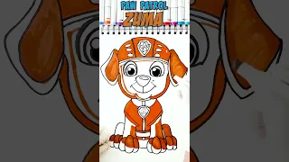 How to draw Zuma Paw Patrol for Kids|#shorts#satisfying#drawingforkids#youtubeshorts#dog#nickelodeon