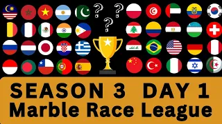 40 Countries Marble Race League Season 3 Day 1 in Algodoo
