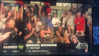 BROCK BOWERS goes at 13 to the RAIDERS!!! Live fan REACTION