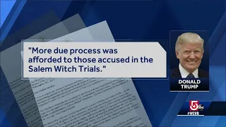 Trump equates impeachment process to Salem Witch Trials