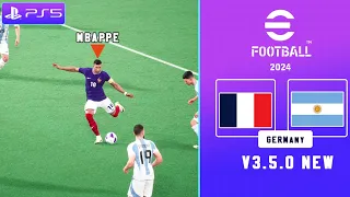 eFootball 2024 France vs Argentina | Germany PS5 Gameplay (#New V3.5.0 )
