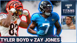 Tennessee Titans Tyler Boyd v Zay Jones Signing, Changing Receiver Roles & Treylon Burks Trouble