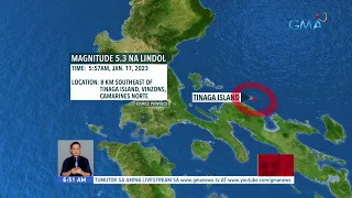 #BreakingNews: Magnitude 5.3 na lindol, yumanig sa Vinzons, Camarines Norte | UB