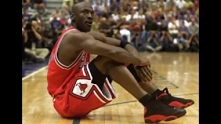 Michael Jordan wearing Black / Red (Bred) Air Jordan 13 (XIII) retrospective