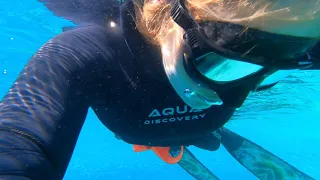ASMR underwater sound, girl making bubbles