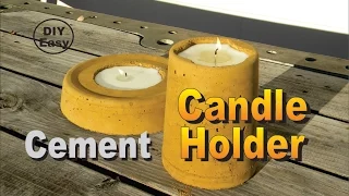 Custom Concrete Candle Holder Easy DIY How to Make Project