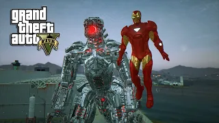 GTA 5 - EXTREMIS IRON-MAN VS MECHAGODZILLA! (2K)