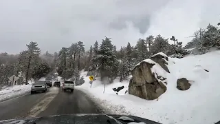 Driving to Big Bear during SPRING/WINTER Storm 4/5/24
