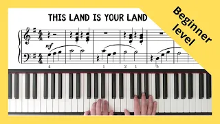 This Land is Your Land (easy piece for piano)