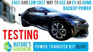 Testing Nature's Generator Power Transfer Kit - The Easy & Low Cost Way to Use an EV as Backup Power