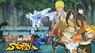 ¿Cómo desbloquear todos los personajes y trajes? en Naruto Shippuden Ultimate Ninja Storm 4