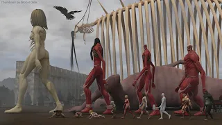 ATTACK ON TITAN Size Comparison 3D | 3d Animation Size Comparison