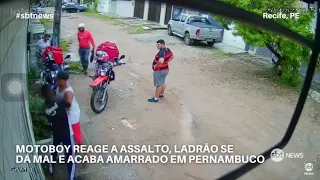 MOTOBOY REAGE A ASSALTO E LADRÃO SE DÁ MAL EM PERNAMBUCO - BRASIL