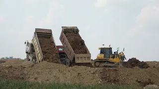 The Best Ability Power Bulldozer Pushing Gravel Activities Hard Special Dump Trucks Spreading