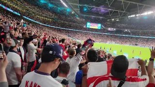 [4K] England fans singing Sweet Caroline after beating Denmark | Euro 2020