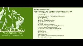 Morrissey - November 20, 1992 - Charlottesville, VA, USA (Full Concert) LIVE