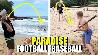 FOOTBALL and BASEBALL GAME in PARADISE! 🏈🏝⚾️